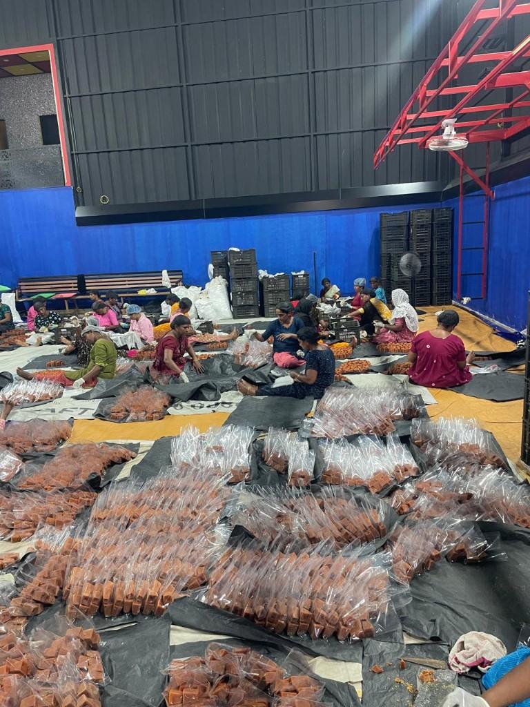 Sameetha International local partner packing for export from Kerala
